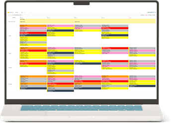 Voorbeeld van de productieplanning